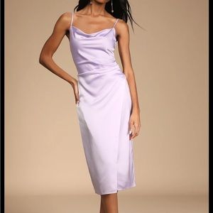 Lulus Hollywood Satin Midi Slip Dress